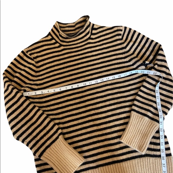 J. Crew Striped Cowl Neck Sweater in Black and Tan - Picture 8 of 8